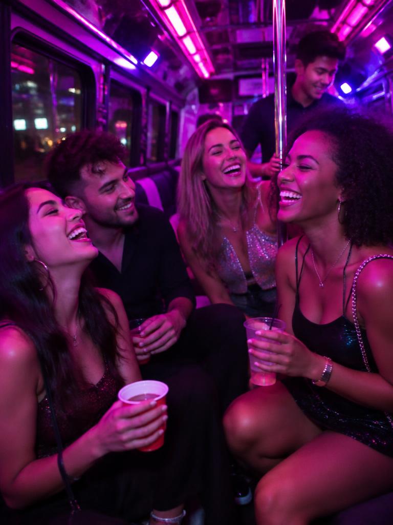 Fiesta en un party bus