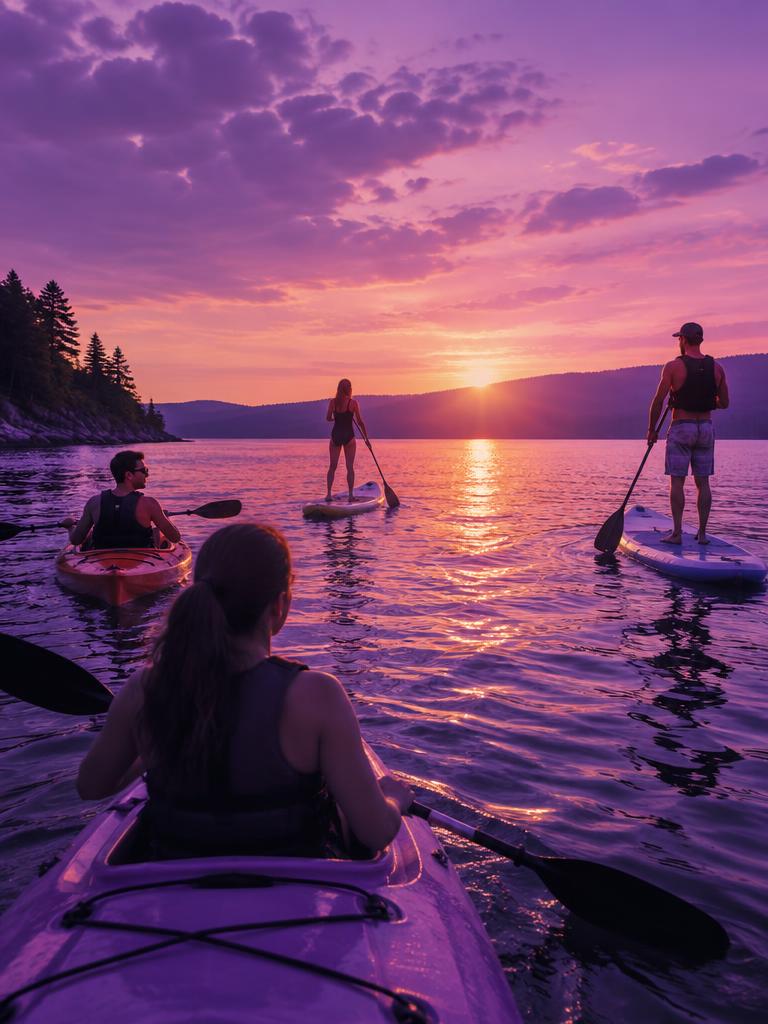 Kayak y paddle surf en el lago